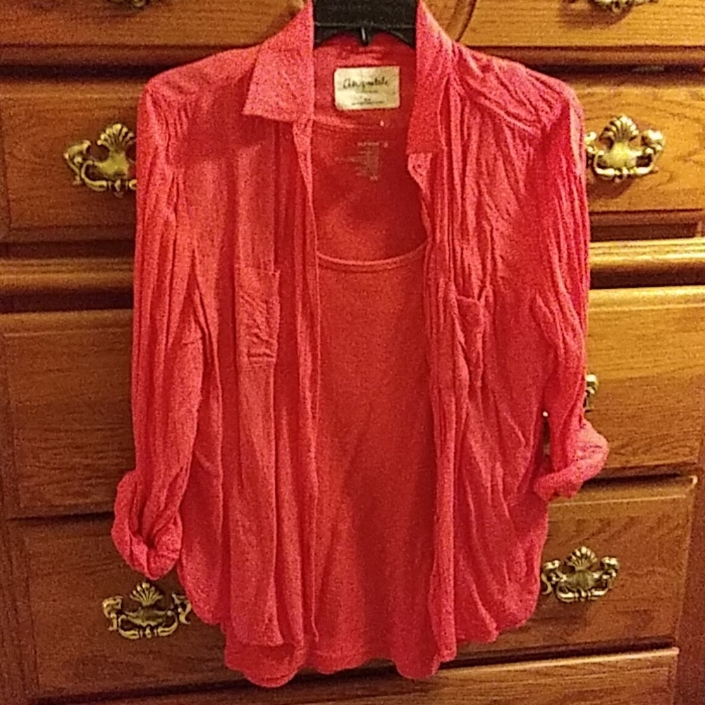 Salmon Shirt with tank top